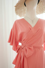 ROSE - Dusty peach wrap dress