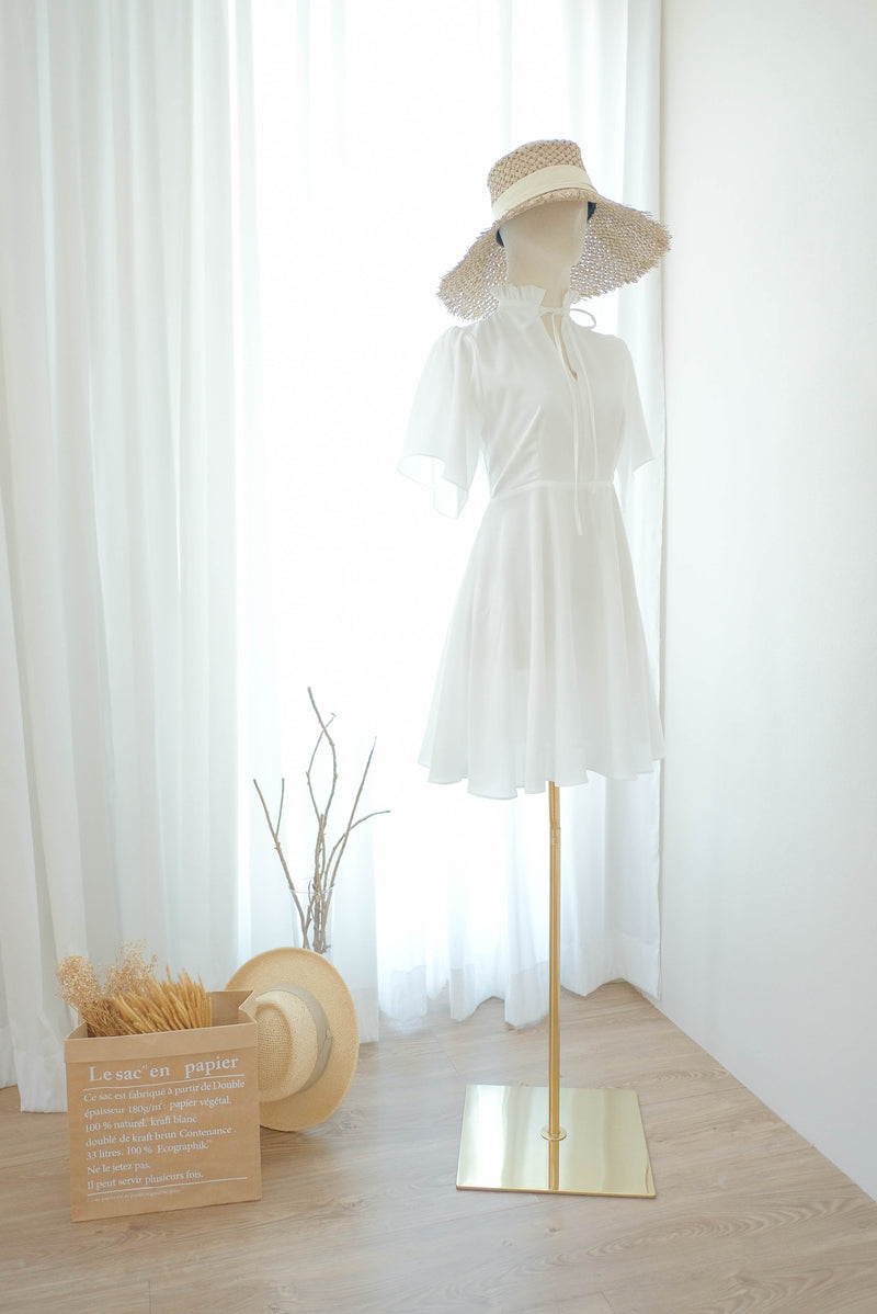 Elodie Vintage Ivory short summer dress