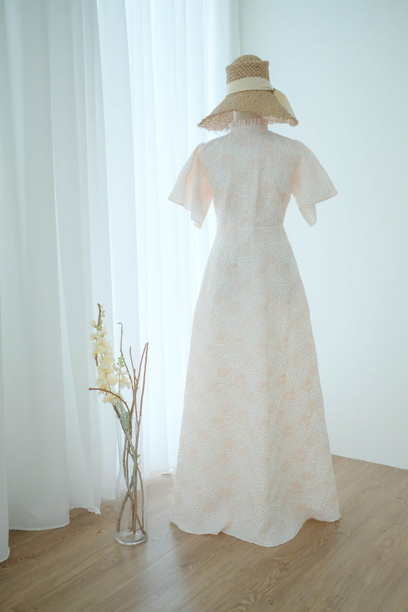 Elodie Vintage maxi floral bridesmaid dress