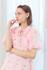 Short floral dolly sleeve summer sundress - ELODIE