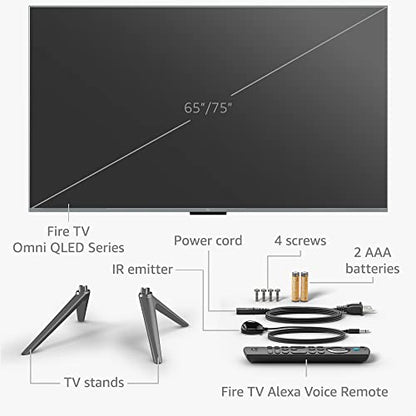 Amazon Fire TV 65" Omni QLED Series 4K UHD smart TV, Dolby Vision IQ, Fire TV Ambient Experience, local dimming, hands-free with Alexa