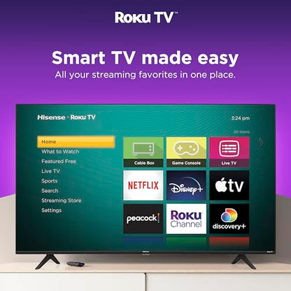 Hisense 43-Inch Class A4 Series FHD 1080p Smart Roku TV with Alexa Compatibility (43A4NR, 2024 Model) - Dolby Audio, Slim Bezel Design, Google Assistant