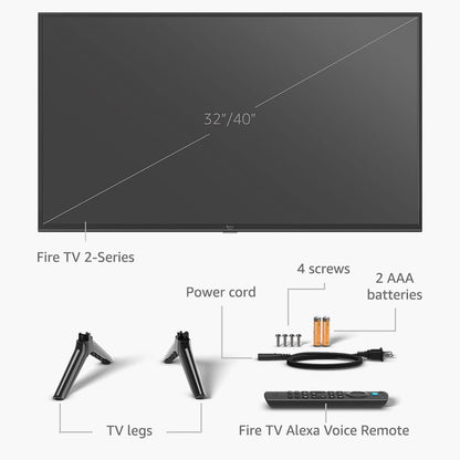 Amazon Fire TV 40" 2-Series (newest model), HD smart TV with Fire TV Alexa Voice Remote, stream live TV without cable