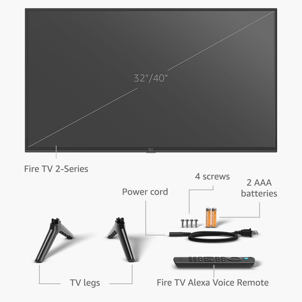 Amazon Fire TV 32" 2-Series (newest model), HD smart TV with Fire TV Alexa Voice Remote, stream live TV without cable