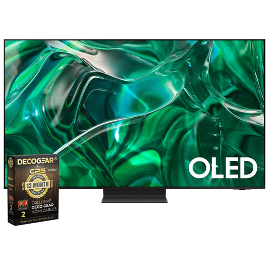 SAMSUNG QN65S95CAFXZA 65 inch HDR Quantum Dot OLED Smart TV 2023 Bundle with Deco Gear 4K HDMI 2.0 Cable w/Pure Copper Conductor x2 & CPS Exclusive 12 Month Protection Pack Bundle (BEACH-CPS-262500)