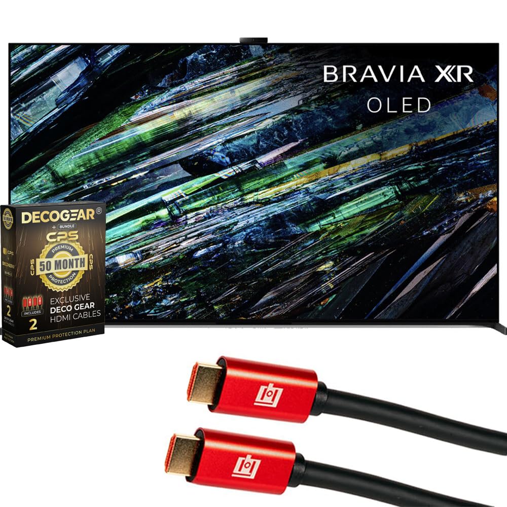 Sony XR65A95L BRAVIA XR A95L 65 inch QD-OLED 4K HDR Smart Google TV 2023 Bundle with Deco Gear 4K HDMI 2.0 Cable w/Pure Copper Conductors x2 & CPS Exclusive 50 Month Protection Pack (BEACH-CPS-504000)