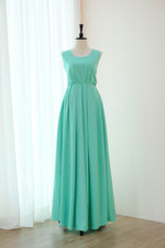 Light green Cocktail dress Long Bridesmaid dress Wedding Dress Long Prom dress Party dress Maxi dress Evening Gown - KATE Scoop neck