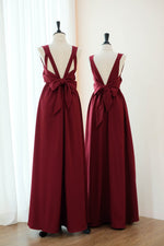 Burgundy  dress Cocktail dress Long Bridesmaid dress Wedding Dress Long Prom dress Party dress Maxi dress Evening Gown - KATE Scoop neck