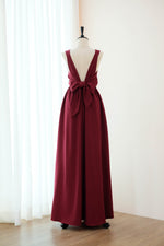 Burgundy  dress Cocktail dress Long Bridesmaid dress Wedding Dress Long Prom dress Party dress Maxi dress Evening Gown - KATE Scoop neck