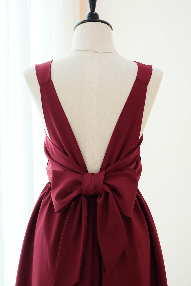 Burgundy  dress Cocktail dress Long Bridesmaid dress Wedding Dress Long Prom dress Party dress Maxi dress Evening Gown - KATE Scoop neck