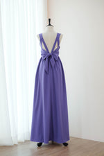 Royal purple Cocktail dress Long Bridesmaid dress Wedding Dress Long Prom dress Party dress Maxi dress Evening Gown - KATE Scoop neck