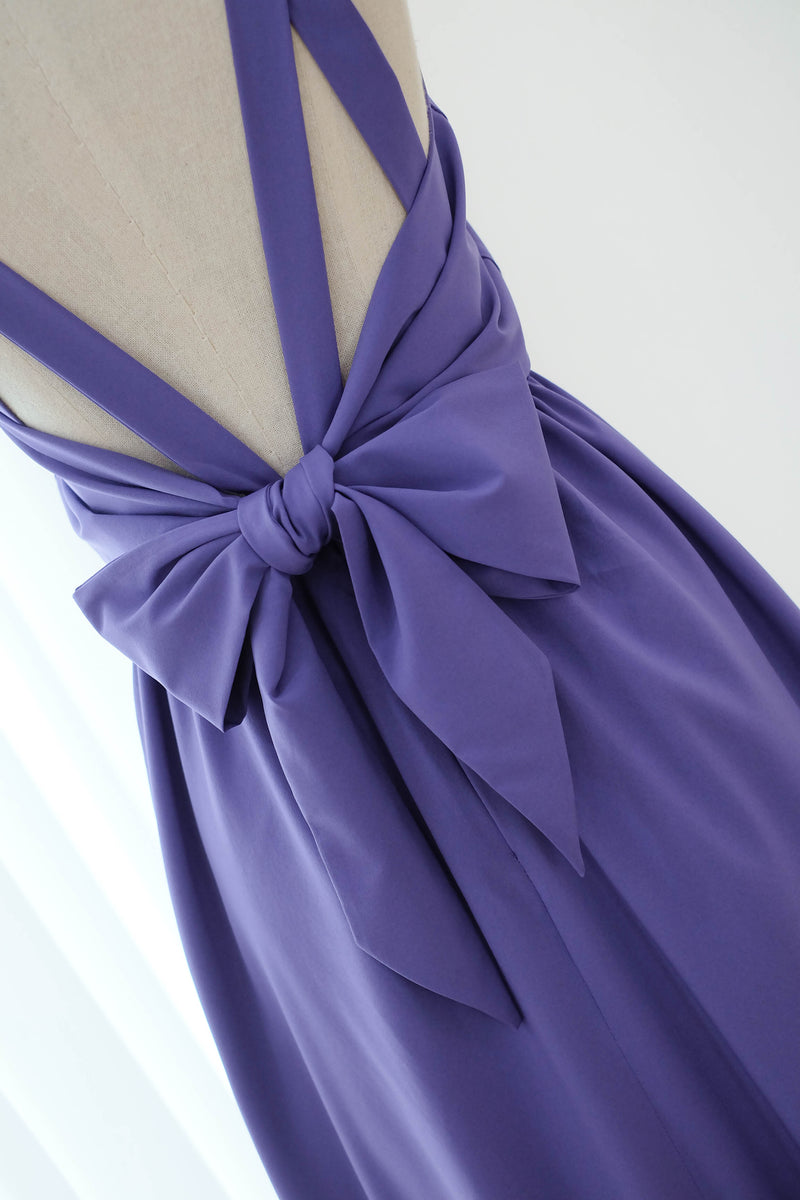 Royal purple Cocktail dress Long Bridesmaid dress Wedding Dress Long Prom dress Party dress Maxi dress Evening Gown - KATE Scoop neck