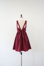 Burgundy backless bridesmaid dress short party prom cocktail wedding guest dress summer party dress Red dress - KATE