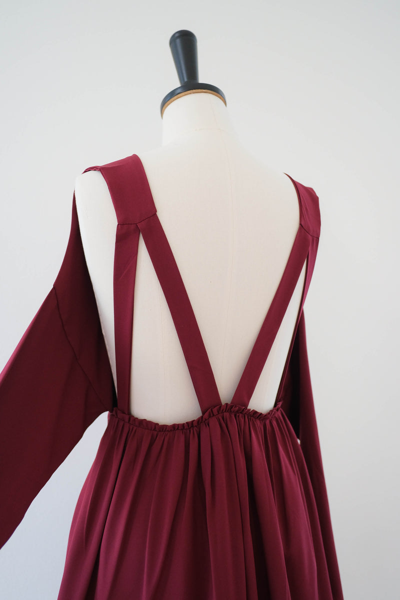 Burgundy backless bridesmaid dress short party prom cocktail wedding guest dress summer party dress Red dress - KATE