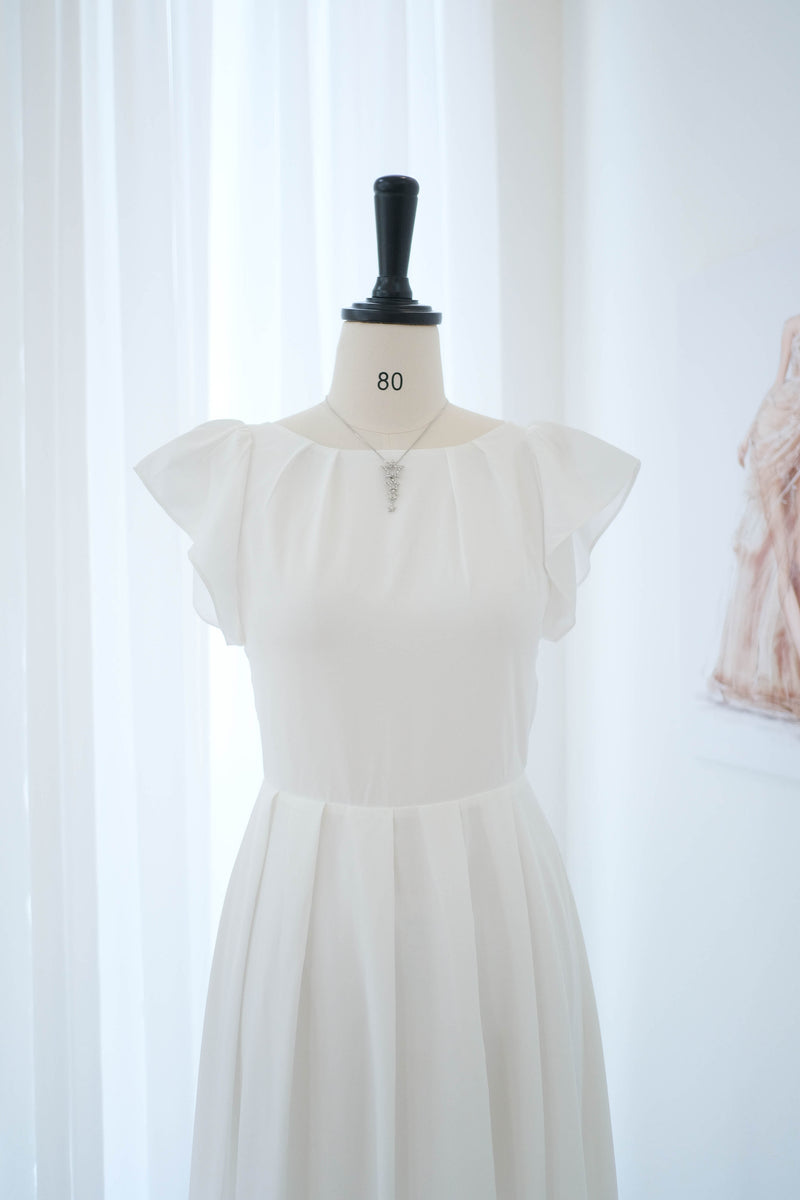 Backless Off white Bridesmaid Bridal dress Wedding dress - Audrey