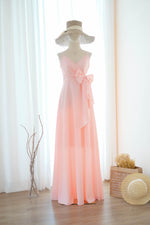 Pink blush bridesmaid dress floor length party dress Prom cocktail gown wedding guest dress Evening dress - Linh