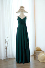 Forest green bridesmaid dress floor length party dress Prom cocktail gown wedding guest dress Evening dress - Linh