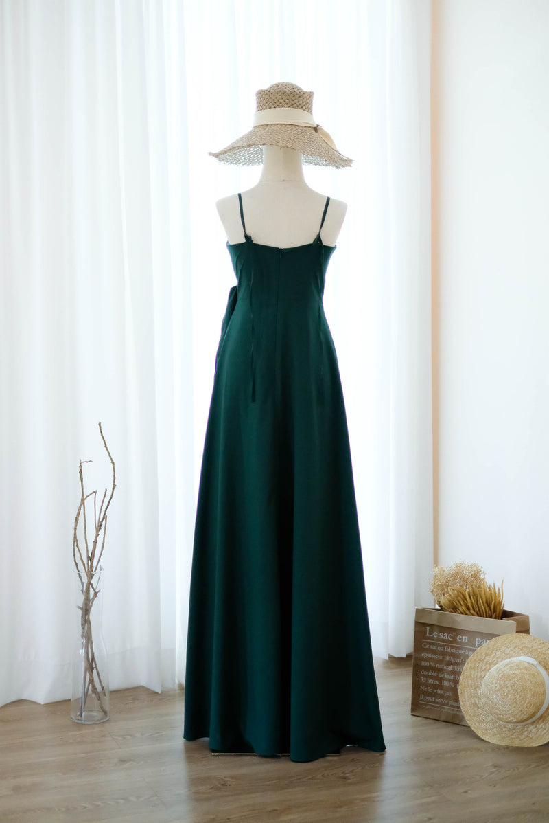 Forest green bridesmaid dress floor length party dress Prom cocktail gown wedding guest dress Evening dress - Linh