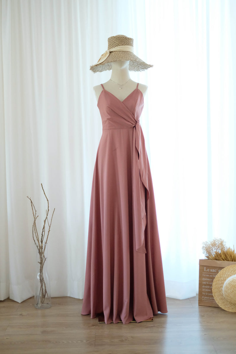 English rose pink / Rosewood bridesmaid dress floor length party dress Prom cocktail gown wedding guest dress Evening dress - Linh