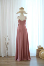 English rose pink / Rosewood bridesmaid dress floor length party dress Prom cocktail gown wedding guest dress Evening dress - Linh