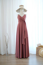 Dark English rose pink / Rosewood bridesmaid dress floor length party dress Prom cocktail gown wedding guest dress Evening dress - Linh