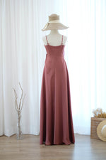 Dark English rose pink / Rosewood bridesmaid dress floor length party dress Prom cocktail gown wedding guest dress Evening dress - Linh