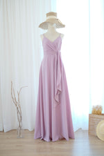 Purple Mauve bridesmaid dress floor length party dress Prom cocktail gown wedding guest dress Evening dress - Linh