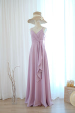 Purple Mauve bridesmaid dress floor length party dress Prom cocktail gown wedding guest dress Evening dress - Linh