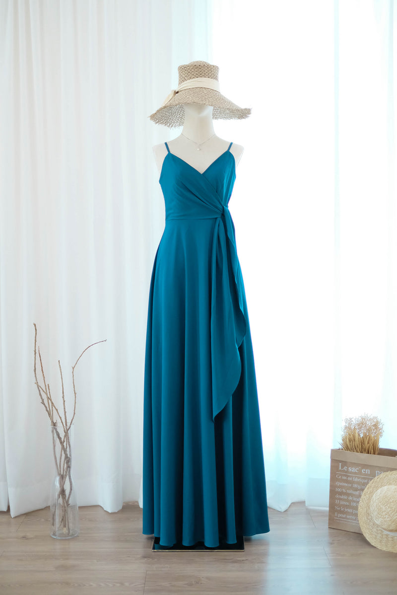 Midnight blue bridesmaid dress floor length party dress Prom cocktail gown wedding guest dress Evening dress - Linh