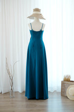 Midnight blue bridesmaid dress floor length party dress Prom cocktail gown wedding guest dress Evening dress - Linh