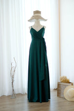 Linh Forest green bridesmaid party dress