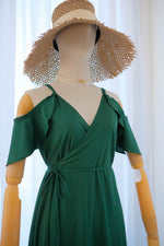 ROSE - Forest green bridesmaid wrap dress cocktail party dress
