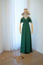 ROSE - Forest green bridesmaid wrap dress cocktail party dress