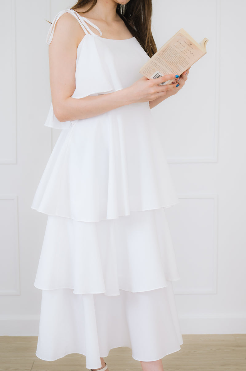 Off white bridesmaid dress layer party wedding cocktail dress - AIMI