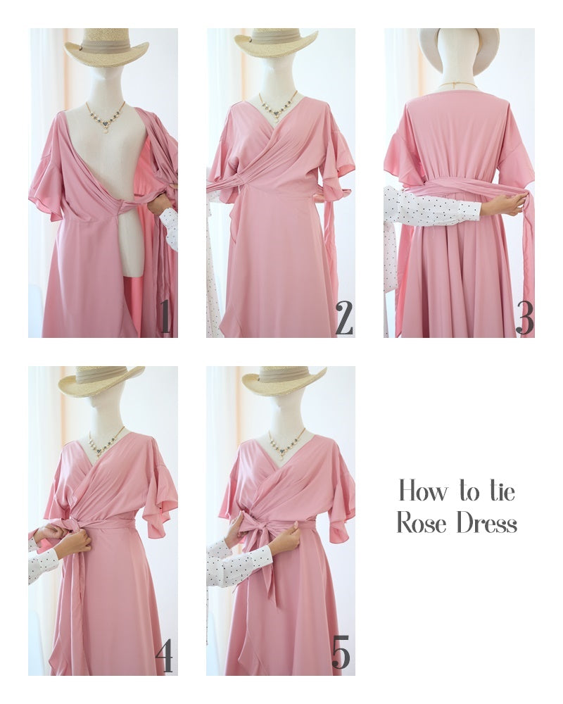 ROSE - Burgundy short sleeve maxi bridesmaid wrap dress